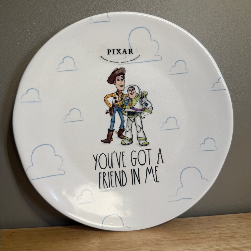 Pixar Toy Story plate you got a friend in me buzz Lightyear and Woody
